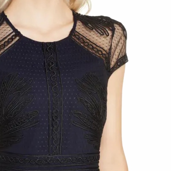 Harlyn Soutached Sheath Dress Black Navy S - Picture 3 of 17